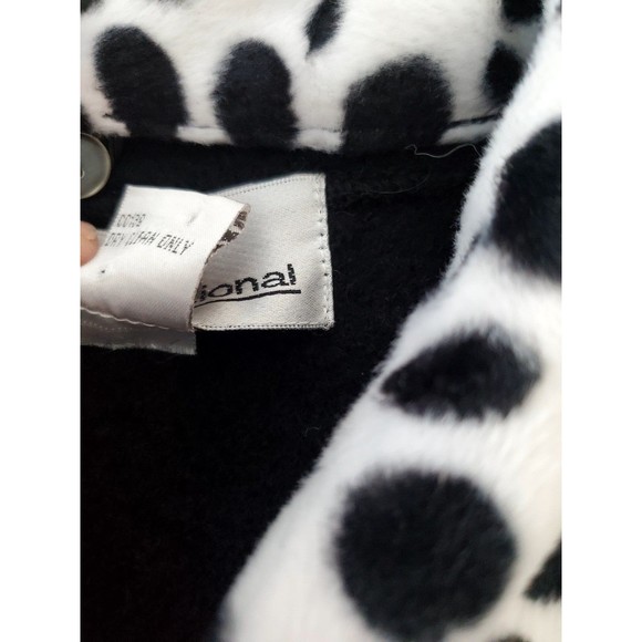 Lisa International Black Wool Dalmation Puppy Spotted Zipup Vest Size Large - Picture 5 of 6